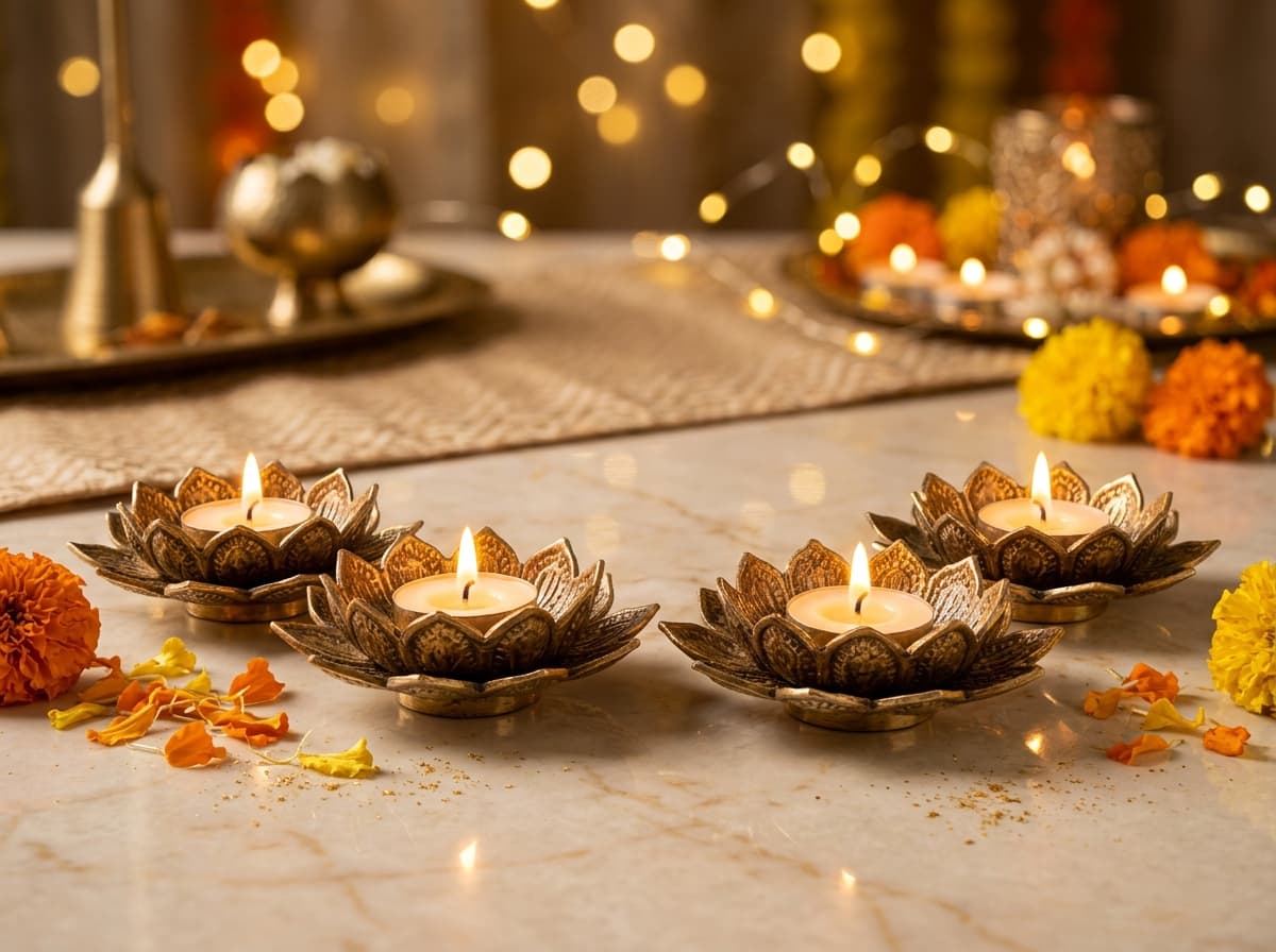 Royal Diya & Tealight Set